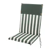 Mobili Da Giardino E Accessori|Cuscino per sedia da esterno con schienale alto e fantiasia a righe verdi, 47x68,5x2,5 cm
