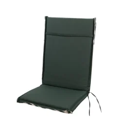 Mobili Da Giardino E Accessori|Cuscino per sedia da esterno con schienale alto e fantiasia a righe verdi, 47x68,5x2,5 cm