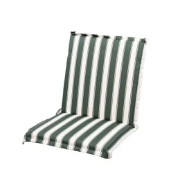 Mobili Da Giardino E Accessori|Cuscino per sedia da esterno a righe verdi, 39x37xh2.5 cm