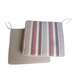 Mobili Da Giardino E Accessori|Cuscino per sedia da esterno con fantasia a righe ecru 40x40 cm