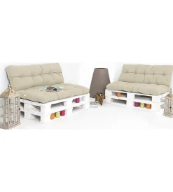 EuroGarden Tessile D'Arredo|Cuscino seduta per divano pallet in tessuto beige 120x80x10 cm