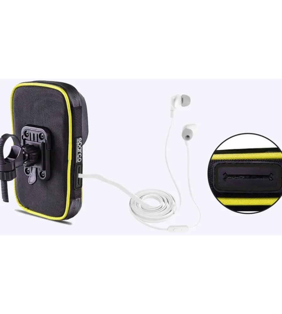 Bici-Sparco Custodia porta cellulare per bici in microfibra, 19x11x5,5 cm