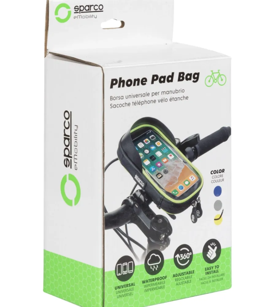 Bici-Sparco Custodia porta cellulare per bici in microfibra, 19x11x5,5 cm