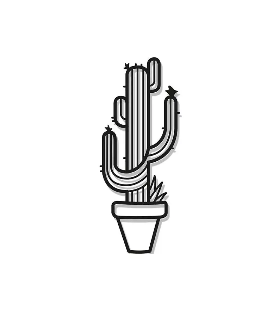 Decorazione Pareti- Decorazione in metallo da muro "giant cactus", 58x24 cm