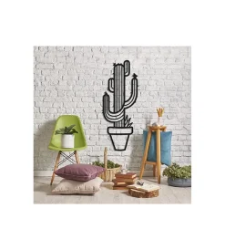 Decorazione Pareti- Decorazione in metallo da muro "giant cactus", 58x24 cm