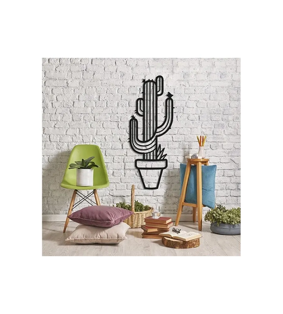 Decorazione Pareti- Decorazione in metallo da muro "giant cactus", 58x24 cm