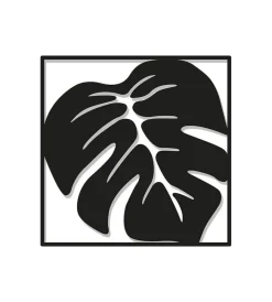 Decorazione Pareti- Decorazione in metallo da muro "leaf", 27,5x27,5 cm