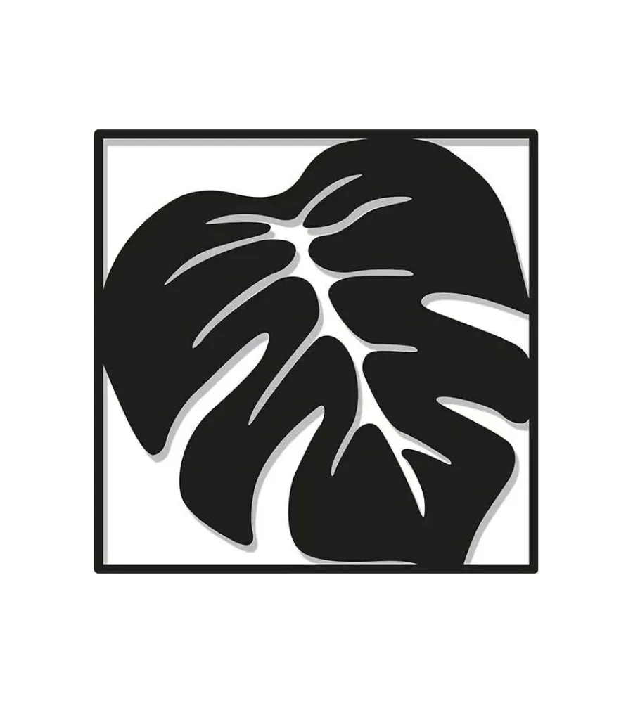 Decorazione Pareti- Decorazione in metallo da muro "leaf", 27,5x27,5 cm