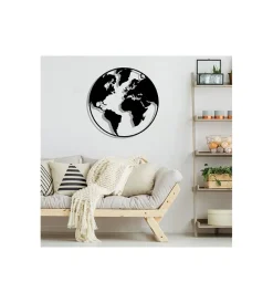 Clearance Decorazione in metallo da muro "world map",  diametro 39,5 cm Decorazione Pareti