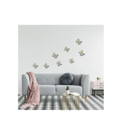 Decorazione Pareti|Decoro murale 3d "gold metal butterflies"