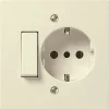 Serie Civili- Deviatore 1p 10ax + presa p30 avorio mascot