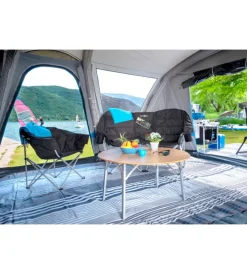 New Divano 2 persone da campeggio "action sofa rendez-vous" in alluminio e poliestere nero 147x65x44/99 cm Campeggio