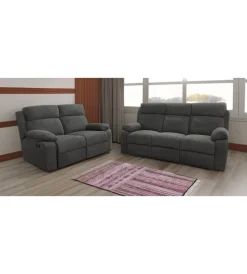 Divani-BellaHome Divano 2 posti "annika" con recliner manuale, 145x93x101 cm