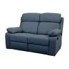Outlet Divano 2 posti "annika" con recliner manuale in tessuto blu, 145x93x101 cm Divani