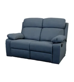 Outlet Divano 2 posti "annika" con recliner manuale in tessuto blu, 145x93x101 cm Divani