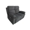 Divani-BellaHome Divano 2 posti "annika" con 2 recliner grigio canna di fucile 145x93x101cm