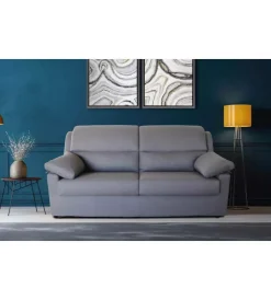 BellaHome Divani|Divano 3 posti "firenze" grigio tessuto sfoderabile e antimacchia, 190x95x93 cm