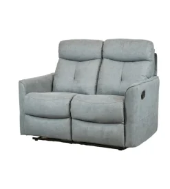 BellaHome Divani|Divano 2 posti "mia" con recliner manuale grigio antracite 127x90x101 cm