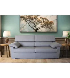 Outlet Divano 3 posti "venezia" grigio tessuto sfoderabile e antimacchia, 200x93x93 cm Divani
