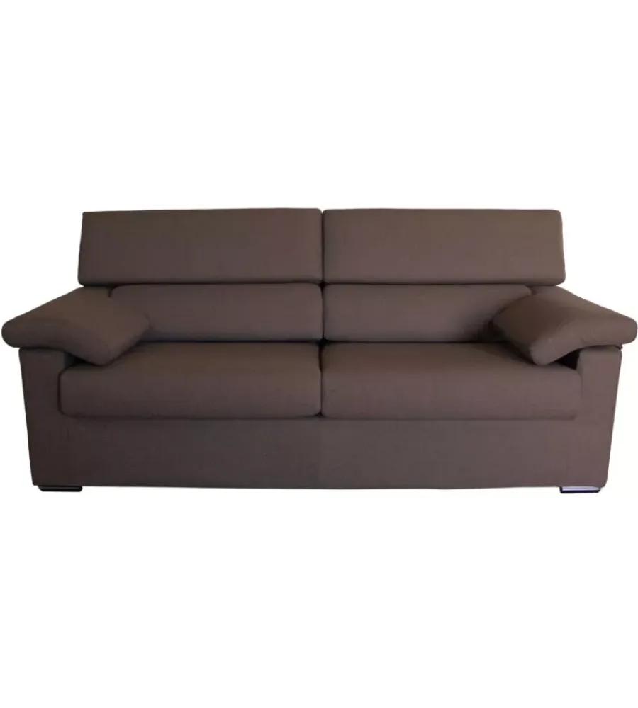 Divani-BellaHome Divano 3 posti "venezia" marrone tessuto sfoderabile e antimacchia, 200x93x93 cm