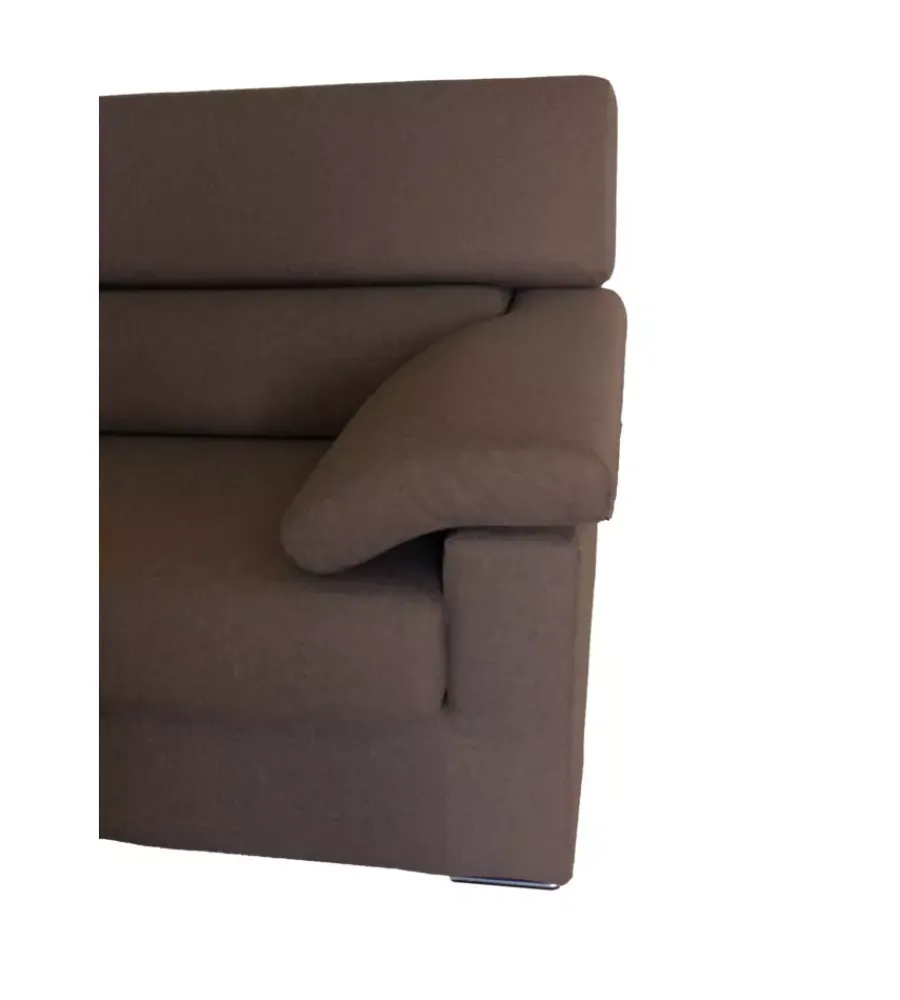 Divani-BellaHome Divano 3 posti "venezia" marrone tessuto sfoderabile e antimacchia, 200x93x93 cm