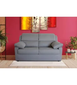 Divani-BellaHome Divano 2 posti maxi "firenze" grigio tessuto sfoderabile e antimacchia, 170x95x93 cm