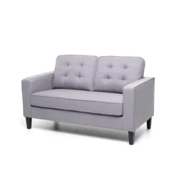 Divani- Divano 2 posti "river" tessuto grigio, 145x78x95 cm