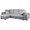 Divani-BellaHome Divano angolare "jessy" con contenitore, pouf e penisola sinistra 247x155x94 cm