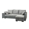 BellaHome Divani|Divano angolare "jessy" con contenitore pouf e penisola destra 247x155x94 cm