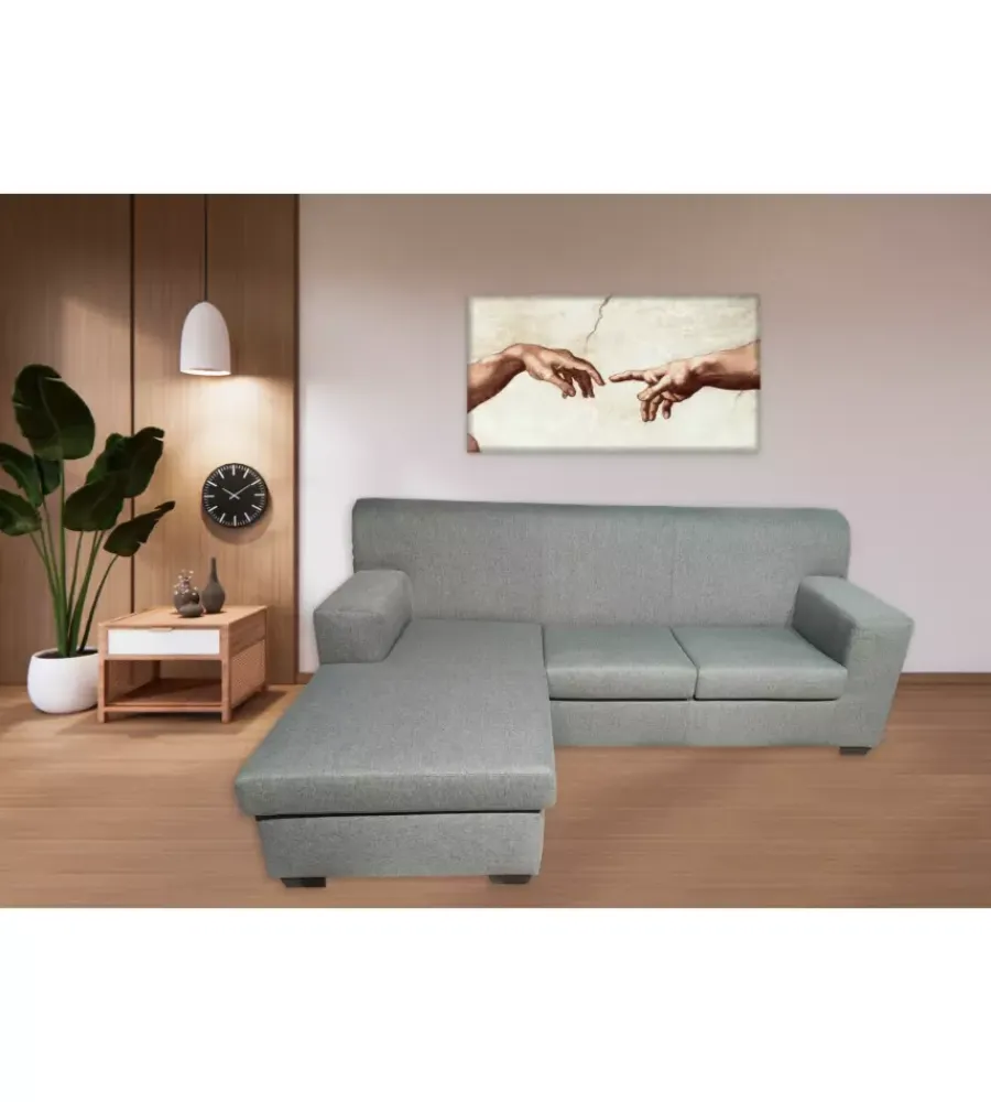 Sale Divano con penisola reversibile bellahome "tris" grigio 218x162x90cm Divani
