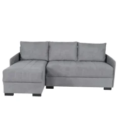 Divani-BellaHome Divano con penisola reversibile "gemini" grigio, 208x148x91 cm