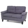 Divani- Divano "denver" 2 posti tessuto blu jeans, 145x95x78 cm