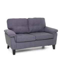 Divani- Divano "denver" 2 posti tessuto blu jeans, 145x95x78 cm