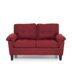Divani|Divano "denver" 2 posti tessuto rosso, 145x95x78 cm