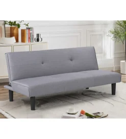 Divani|Divano letto 3 posti "astrid" in tessuto grigio, 168x74x78 cm