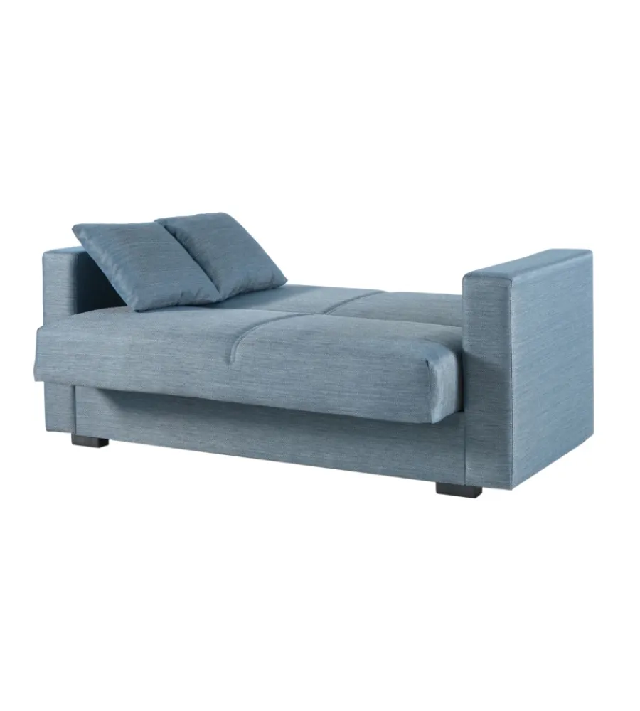 Hot Divano letto "afrodite" 2 posti grigio-blu 155x80x87 cm Divani