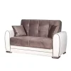 Sale Divano letto "apollo" 2 posti in ecopelle grigio e bianco, 163x84x91 cm Divani