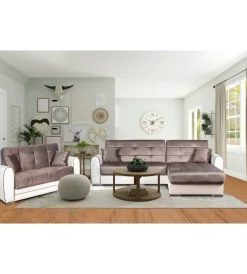 Sale Divano letto "apollo" 2 posti in ecopelle grigio e bianco, 163x84x91 cm Divani