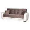 BellaHome Divani|Divano letto "apollo" 3 posti in ecopelle grigio e bianco, 220x84x91 cm