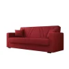 Divani-BellaHome Divano letto "ibiza" 3 posti tessuto rosso, 214x89x81 cm
