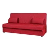 Divani-BellaHome Divano letto "fiji" 3 posti in tessuto rosso con cassettone contenitore, 183x81x89 cm