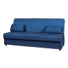 BellaHome Divani|Divano letto "fiji" 3 posti in tessuto blu con cassettone contenitore, 183x81x89 cm