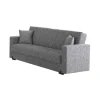 Outlet Divano letto "mali" 3 posti in tessuto grigio con cassettone, 212x74x83 cm Divani