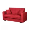 Divani-BellaHome Divano letto "nora" 2 posti in tessuto rosso, 155x80x87 cm