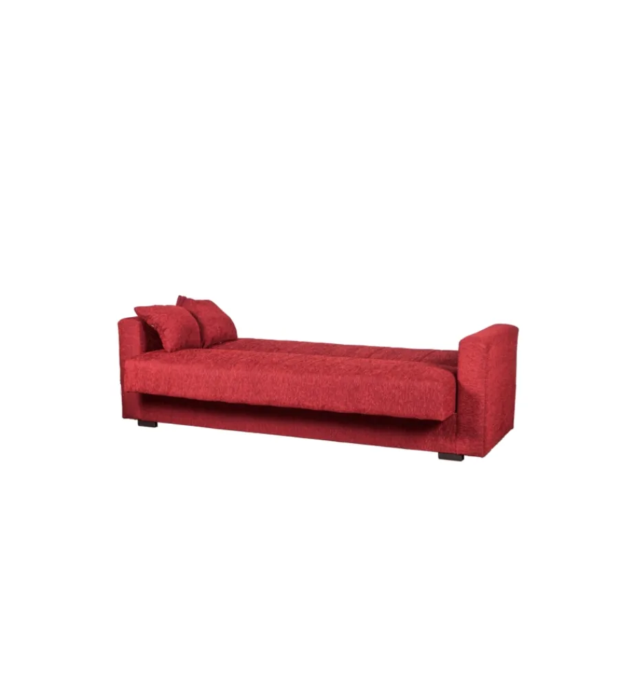 Sale Divano letto "nora" 3 posti in tessuto rosso, 212x80x87 cm Divani