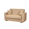 Divani-BellaHome Divano letto "nora" 2 posti in tessuto beige, 155x80x87 cm