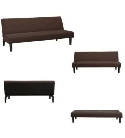 Divano letto "oliver" in tessuto marrone, 180x93x77 cm Divani