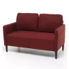 Divani- Divano "poker" 2 posti tessuto rosso, 135x81x90 cm