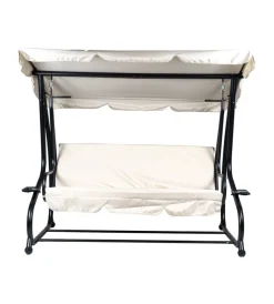EuroGarden Mobili Da Giardino E Accessori|Dondolo da esterno 3 posti beige 200x120x164 cm