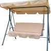 Mobili Da Giardino E Accessori|Dondolo da esterno essenza "linear" 3 posti beige 170x110x153 cm